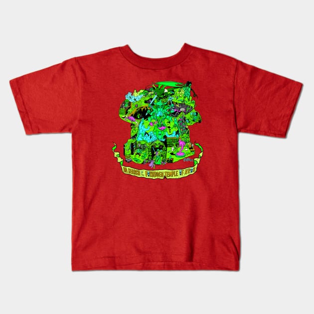 In Search of the Forbidden Temple of A'rob (rave) Kids T-Shirt by AlexRobinsonStuff